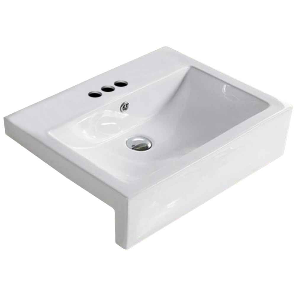 23.6-in. x 17.7-in. Rectangle Bathroom Vessel Sink White Enamel Glaze