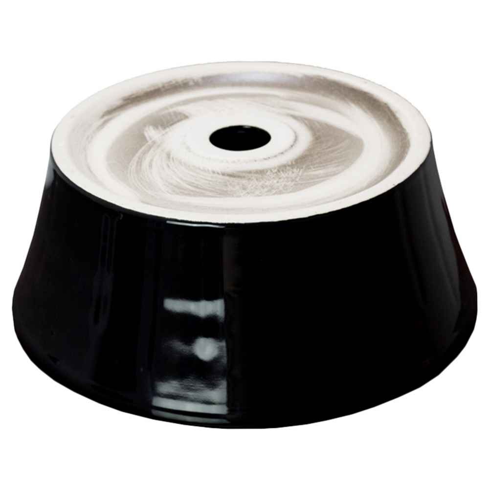 14.09-in. x 14.09-in. Round Bathroom Vessel Sink Black Enamel Glaze