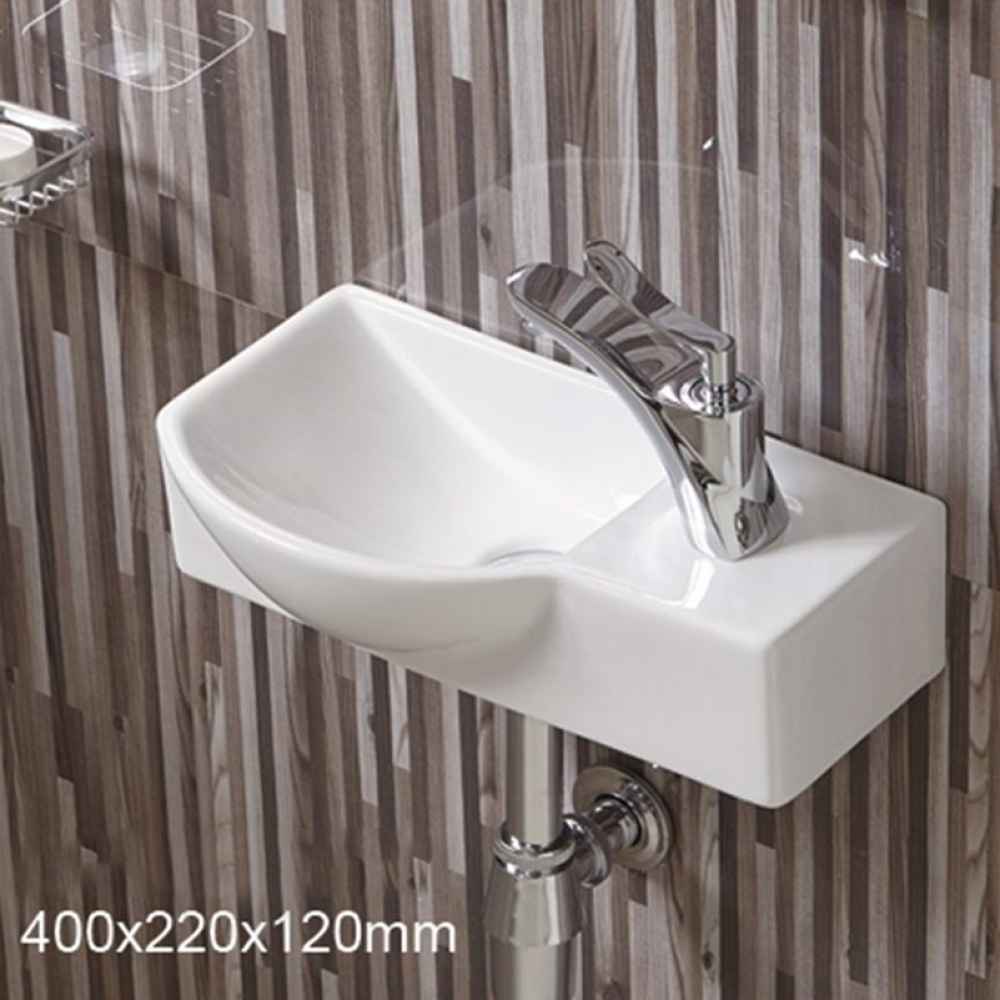 14.7-in. x 8.7-in. Rectangle Bathroom Vessel Sink White Enamel Glaze