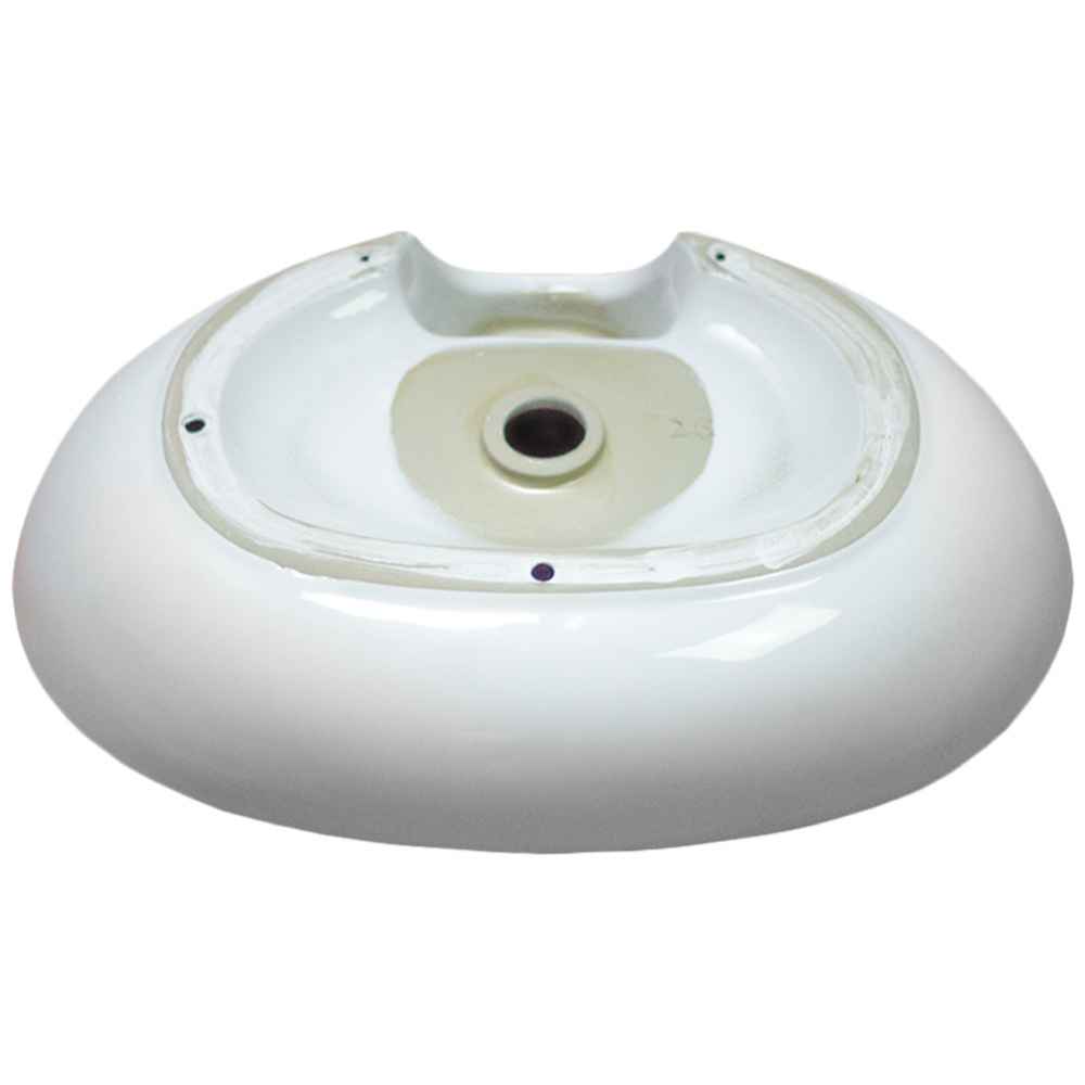 24.2-in. x 16.9-in. Oval Bathroom Vessel Sink White Enamel Glaze
