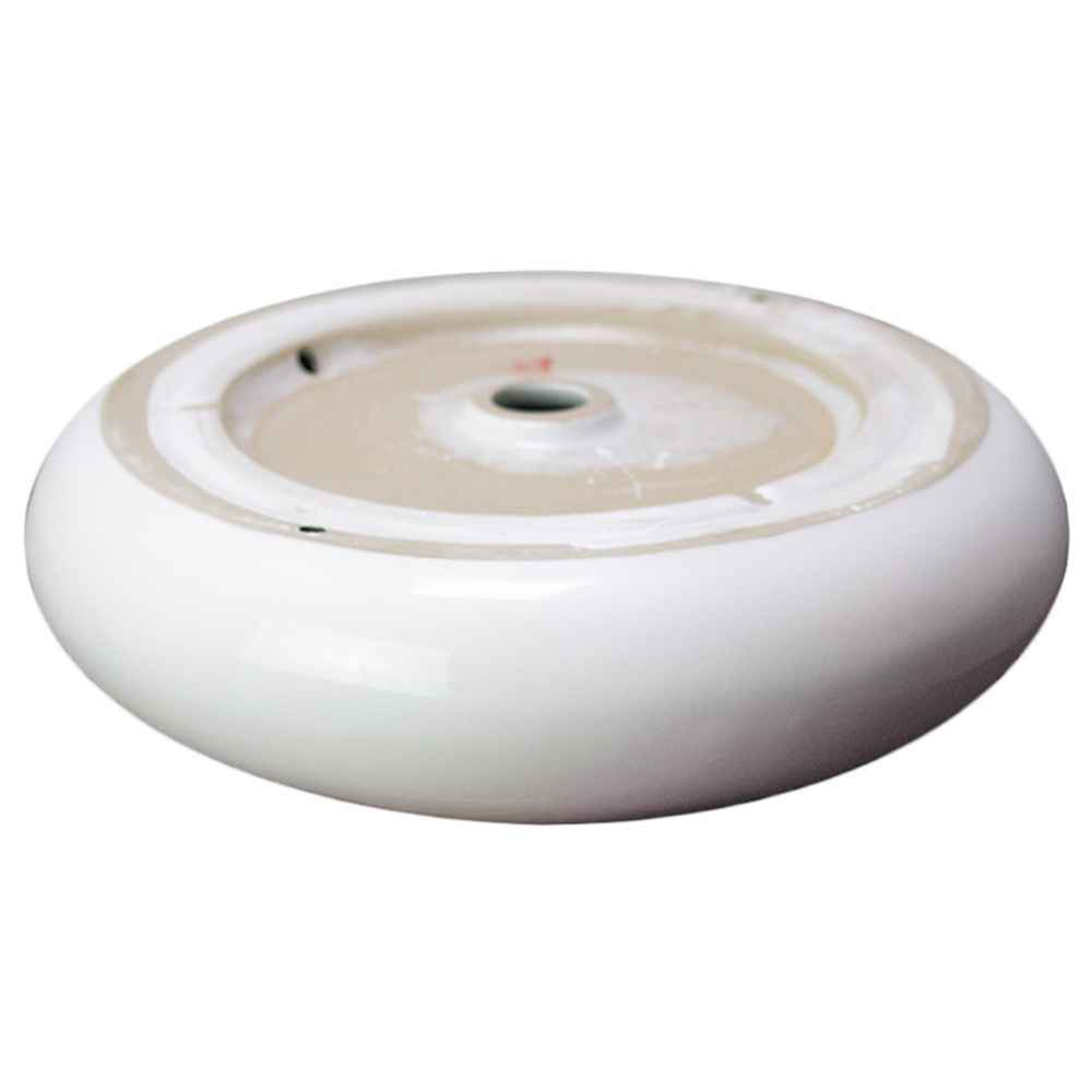 19.3-in. x 19.3-in. Round Bathroom Vessel Sink White Enamel Glaze
