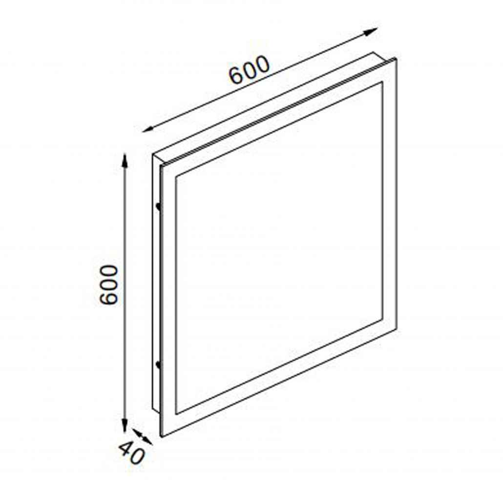 24-in. W Square Aluminum Wall Mount LED Backlit Mirror In Aluminum Color
