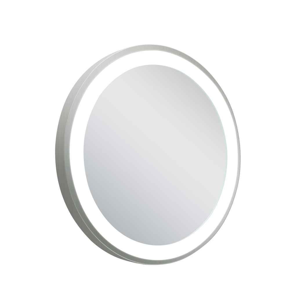 23-in. W Round Aluminum Wall Mount LED Backlit Mirror In Aluminum Color