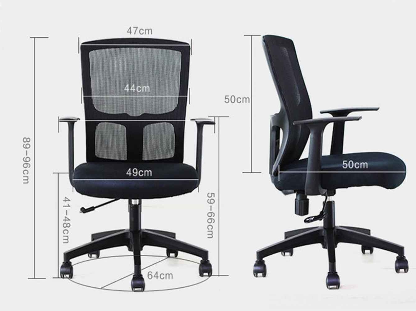 25.2-in. W 37.8-in. H Modern Stainless Steel-Plastic-Nylon Office Chair In Black