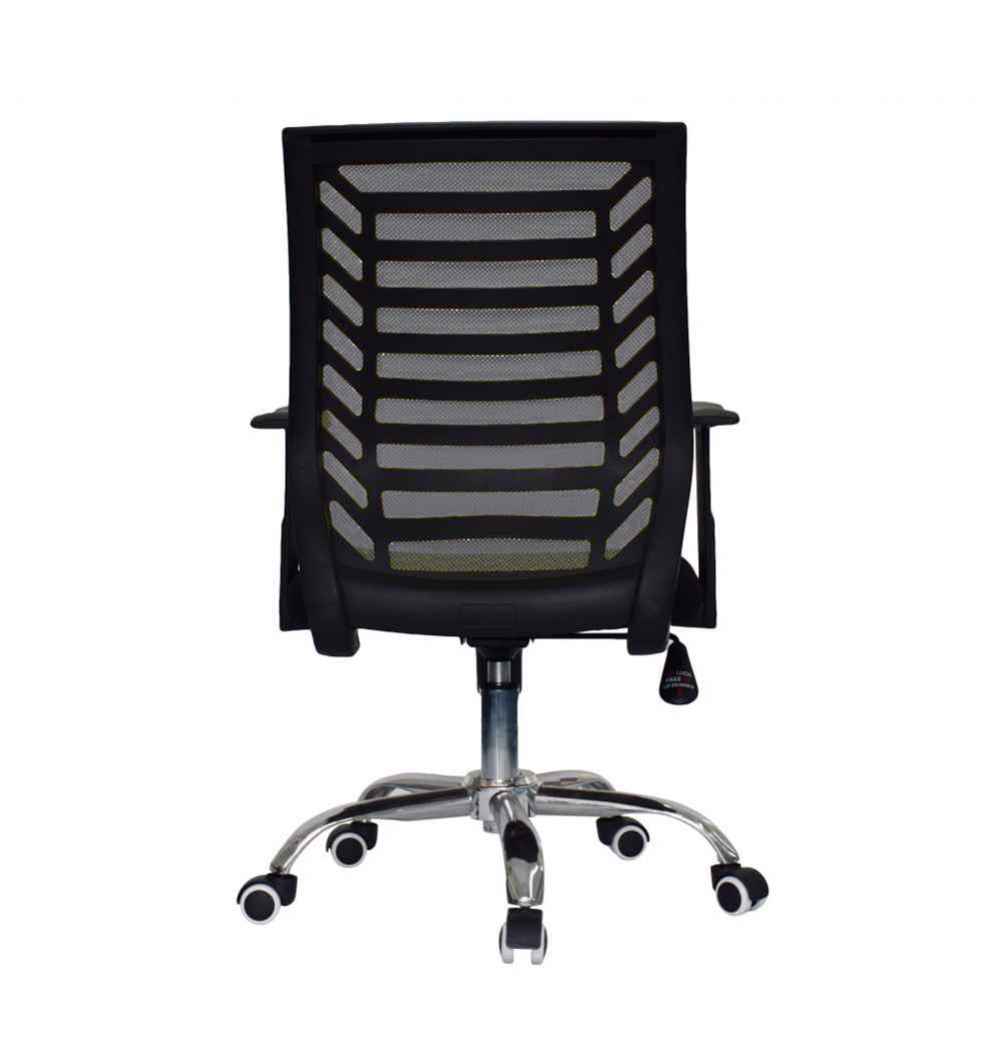 24.8-in. W 38.2-in. H Transitional Stainless Steel-Plastic-Nylon Office Chair In Black