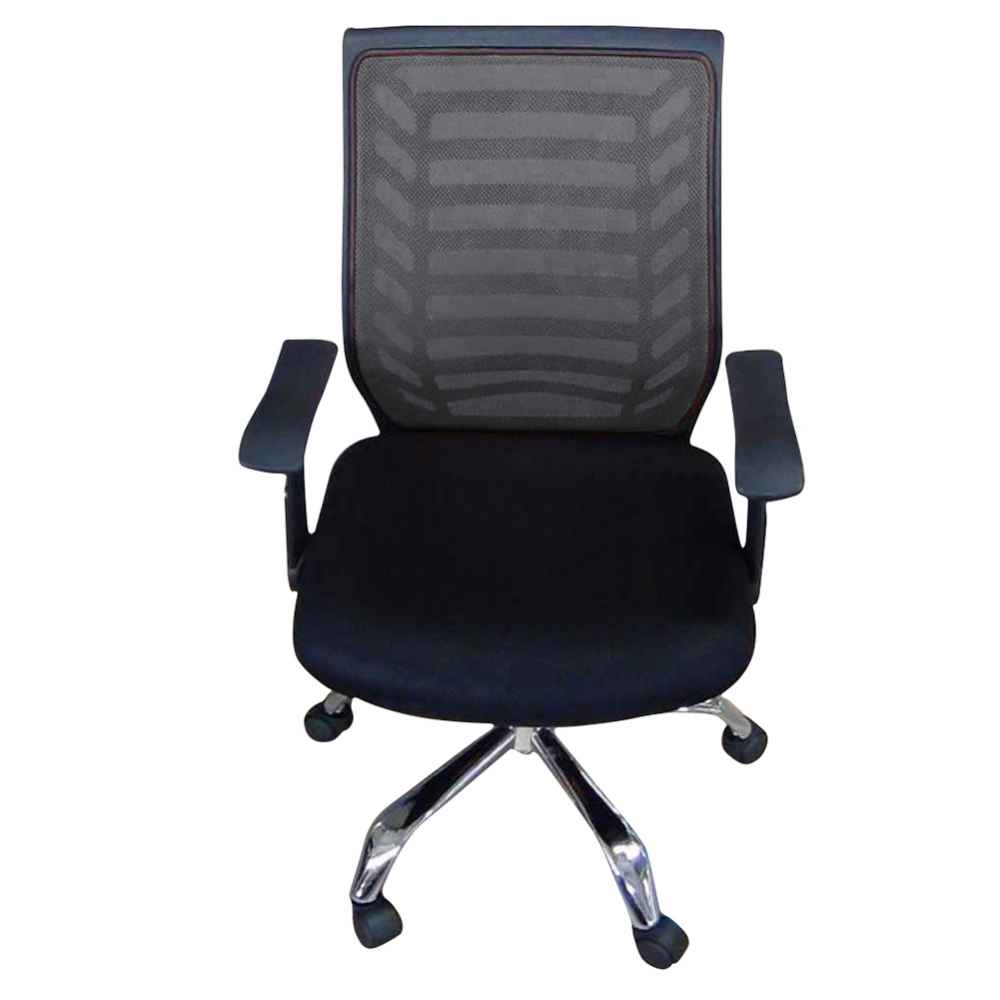 24.8-in. W 38.2-in. H Transitional Stainless Steel-Plastic-Nylon Office Chair In Black