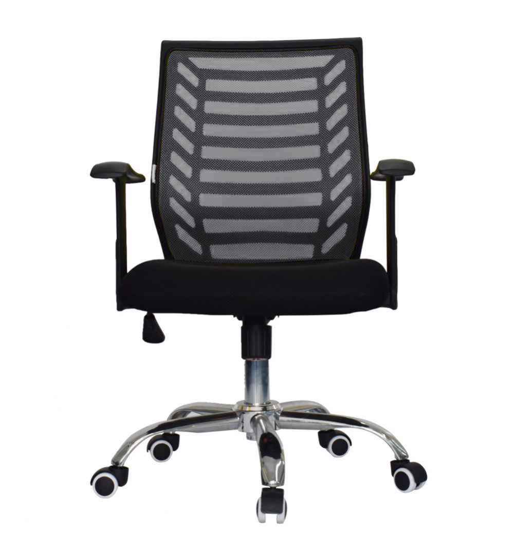 24.8-in. W 38.2-in. H Transitional Stainless Steel-Plastic-Nylon Office Chair In Black
