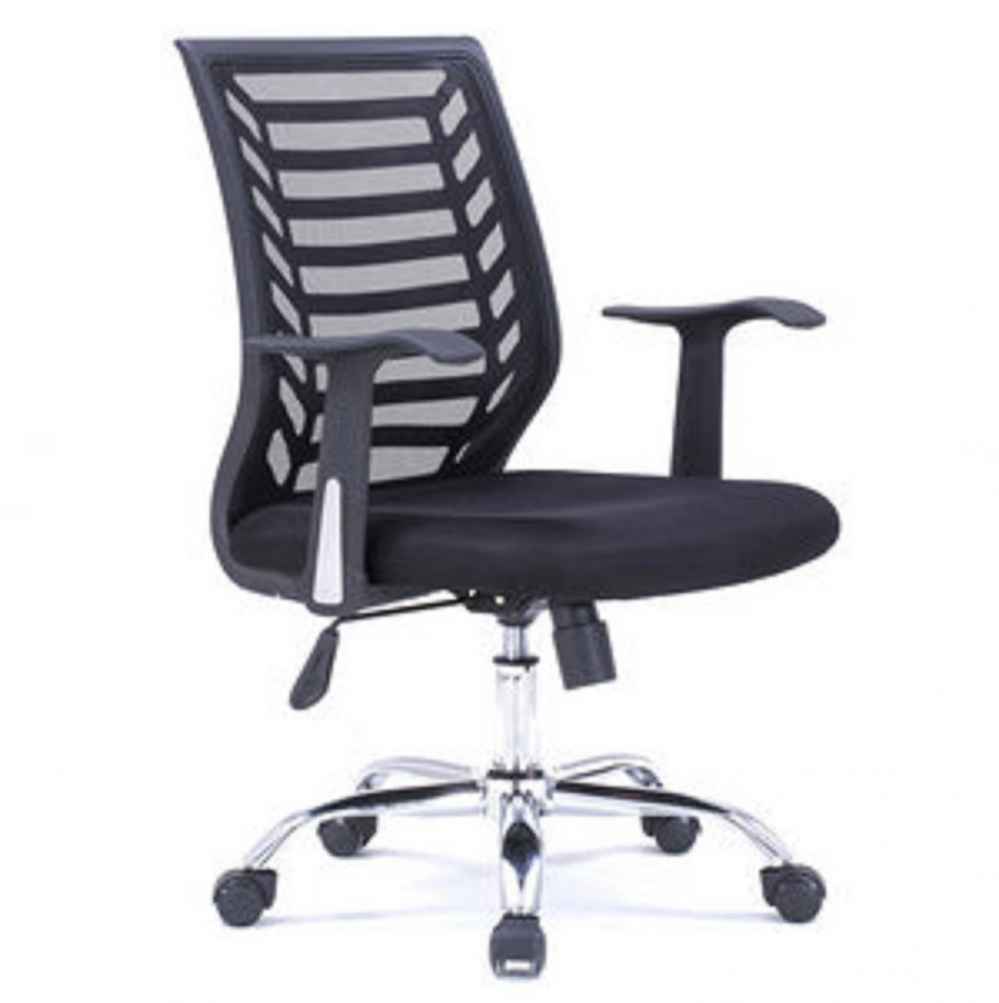 24.8-in. W 38.2-in. H Transitional Stainless Steel-Plastic-Nylon Office Chair In Black