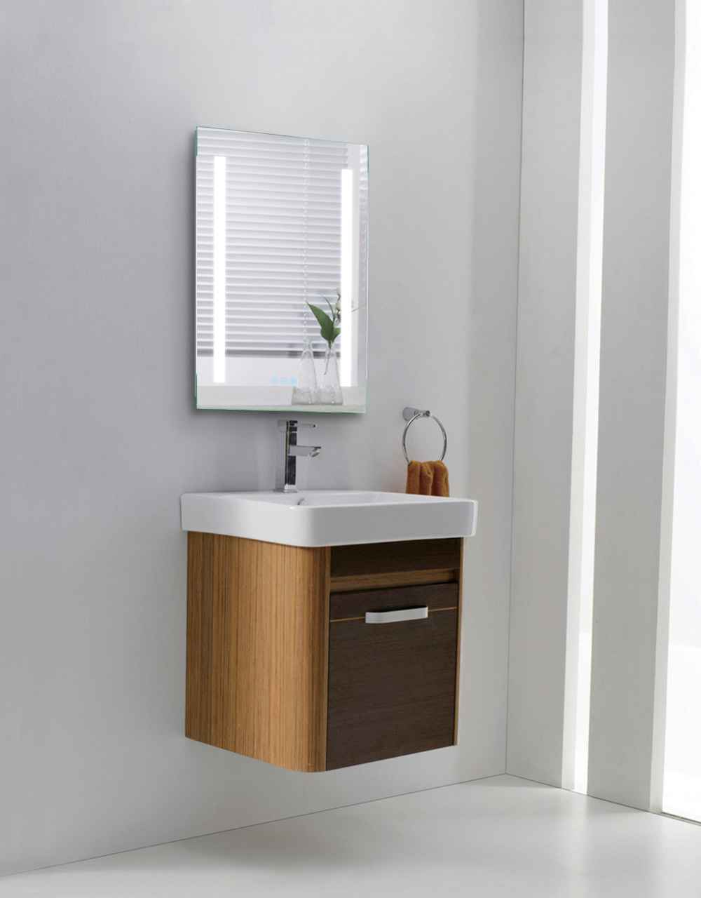 20-in. W Rectangle Aluminum Wall Mount LED Backlit Mirror In Aluminum Color