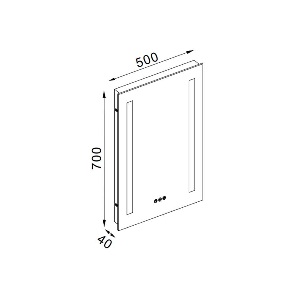 20-in. W Rectangle Aluminum Wall Mount LED Backlit Mirror In Aluminum Color