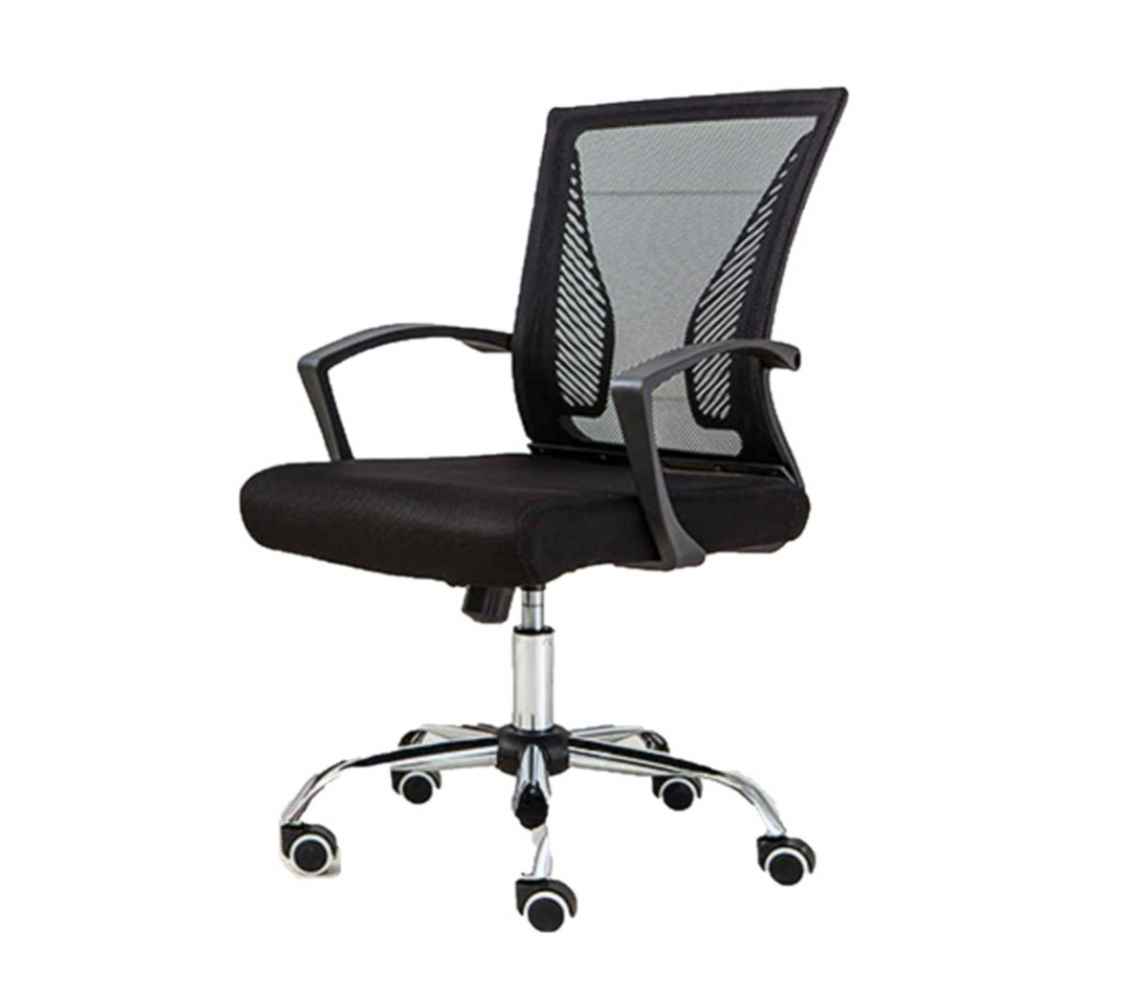 23.62-in. W 39.37-in. H Modern Stainless Steel-Plastic-Nylon Office Chair In Black