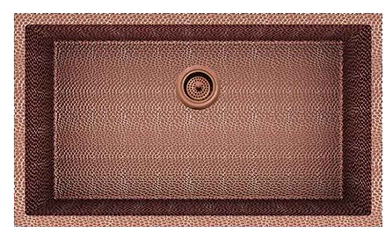 31-in. W CSA Approved Copper Kitchen Sink With 1 Bowl And 16 Gauge
