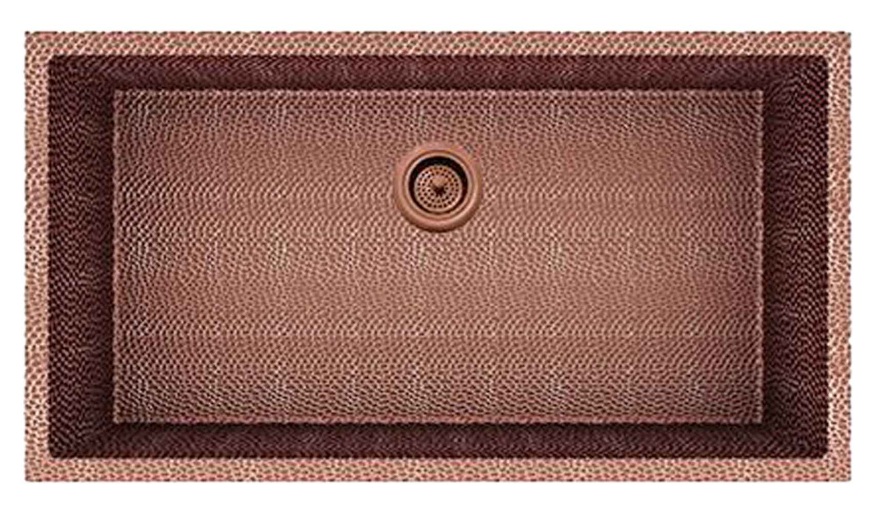 33-in. W CSA Approved Copper Kitchen Sink With 1 Bowl And 16 Gauge