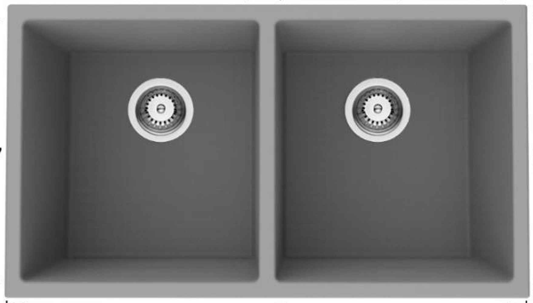 32-in. W CSA Approved Black Granite Composite Kitchen Sink With 2 Bowl