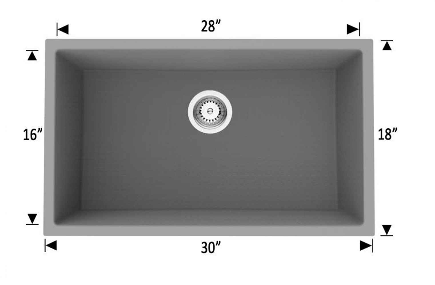 30-in. W CSA Approved Black Granite Composite Kitchen Sink With 1 Bowl