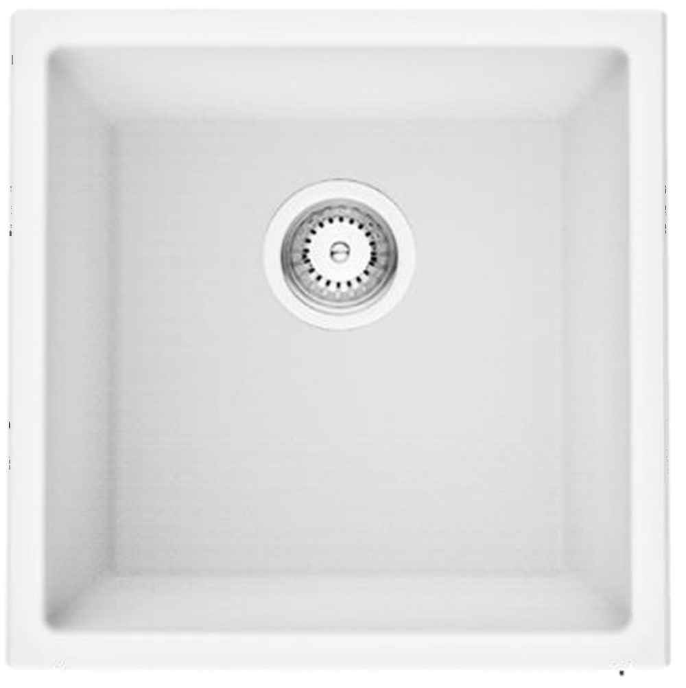 17-in. W CSA Approved White Granite Composite Kitchen Sink With 1 Bowl