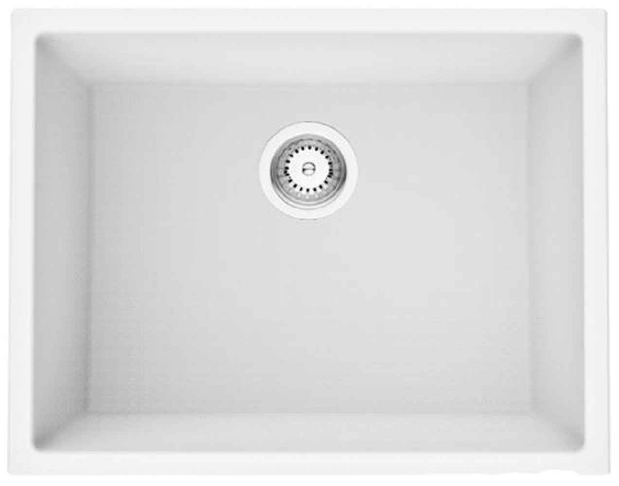 23-in. W CSA Approved White Granite Composite Kitchen Sink With 1 Bowl
