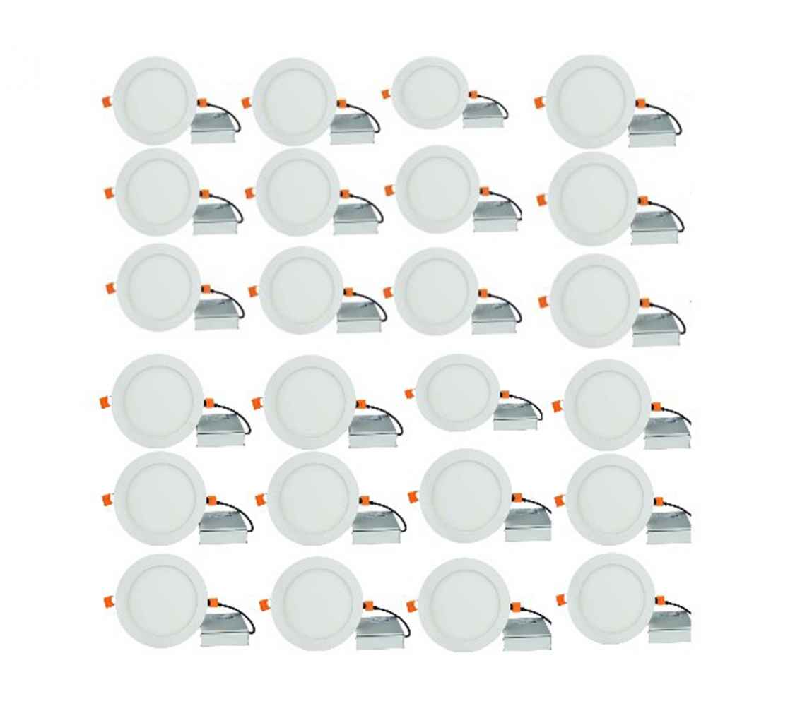 24 Pieces Set Of 6-in. W Round Aluminum Semi-Recessed Pot Lights In White