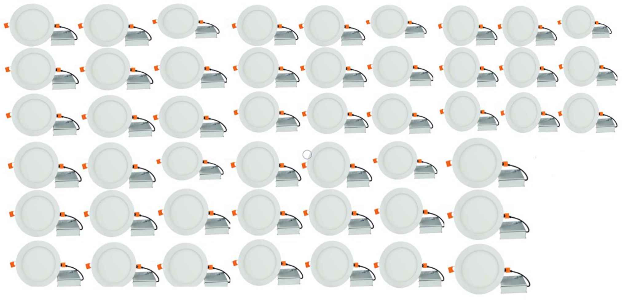 48 Pieces Set Of 6-in. W Round Aluminum Semi-Recessed Pot Lights In White