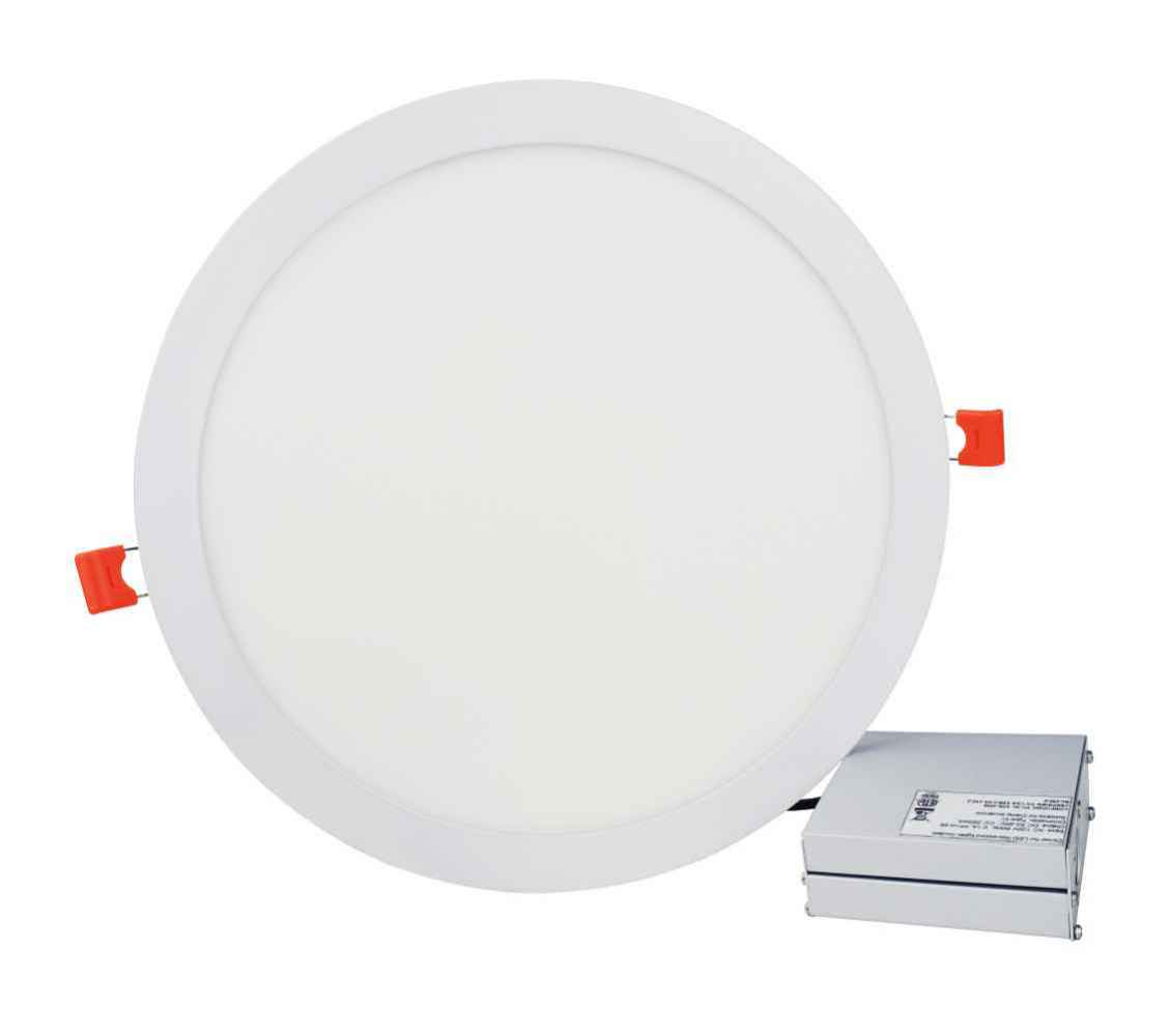 12 Pieces Set Of 12-in. W Round Aluminum Semi-Recessed Pot Lights In White