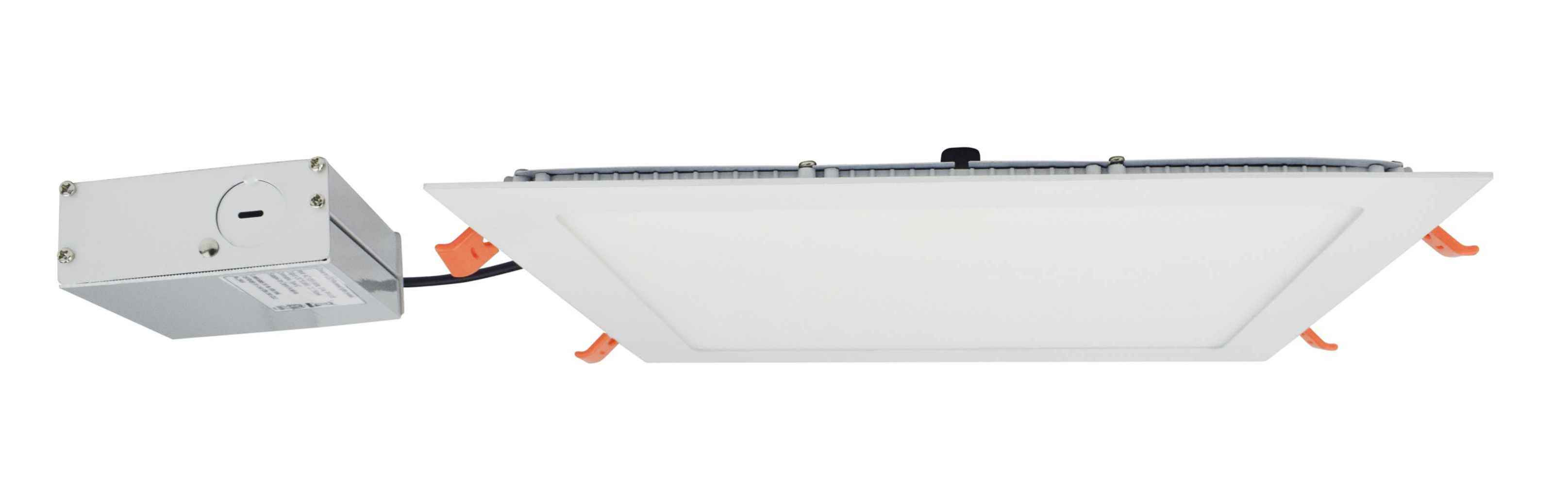 12 Pieces Set Of 12-in. W Square Aluminum Semi-Recessed Pot Lights In White