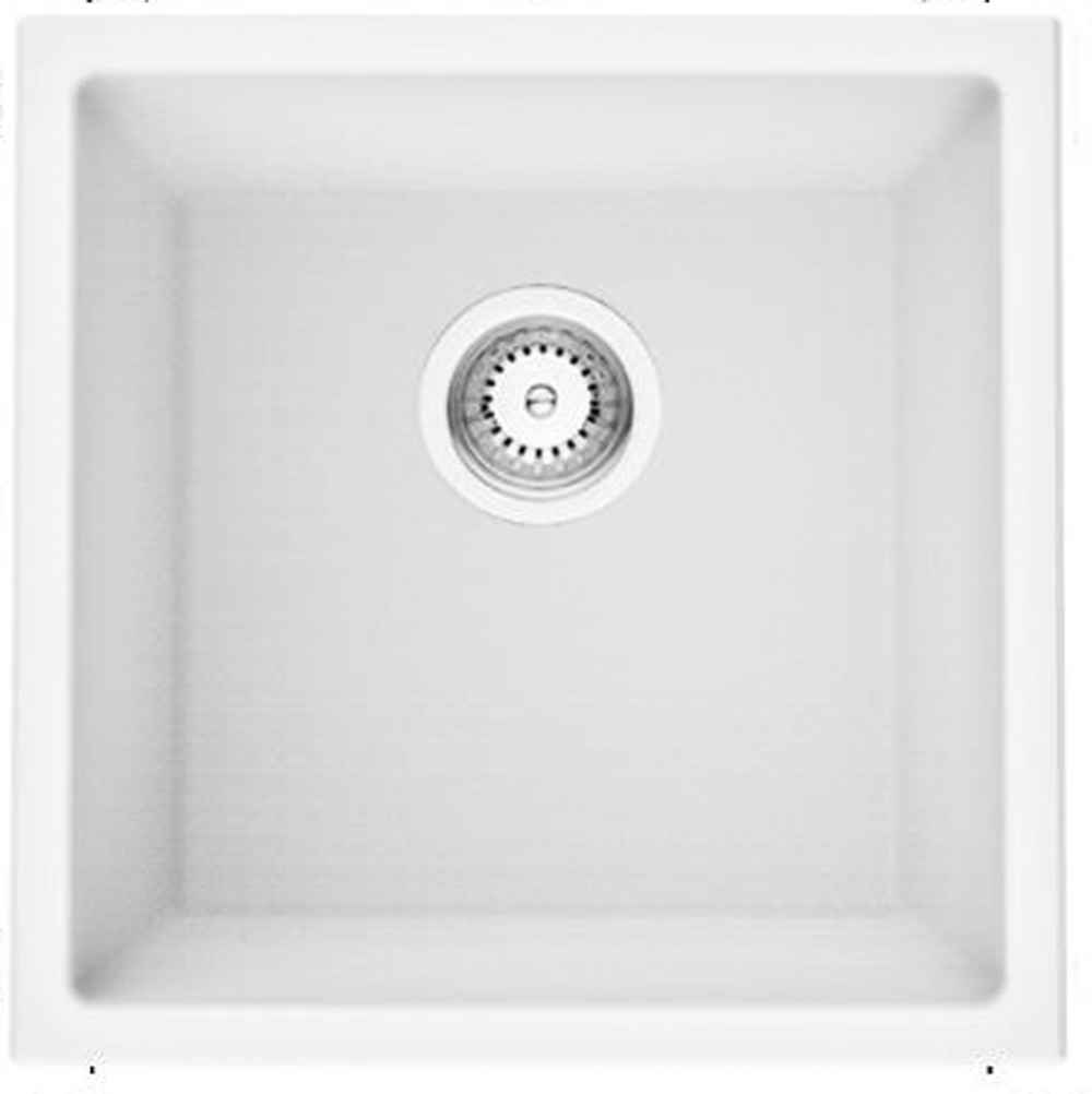 17-in. W CSA Approved White Granite Composite Kitchen Sink With 1 Bowl