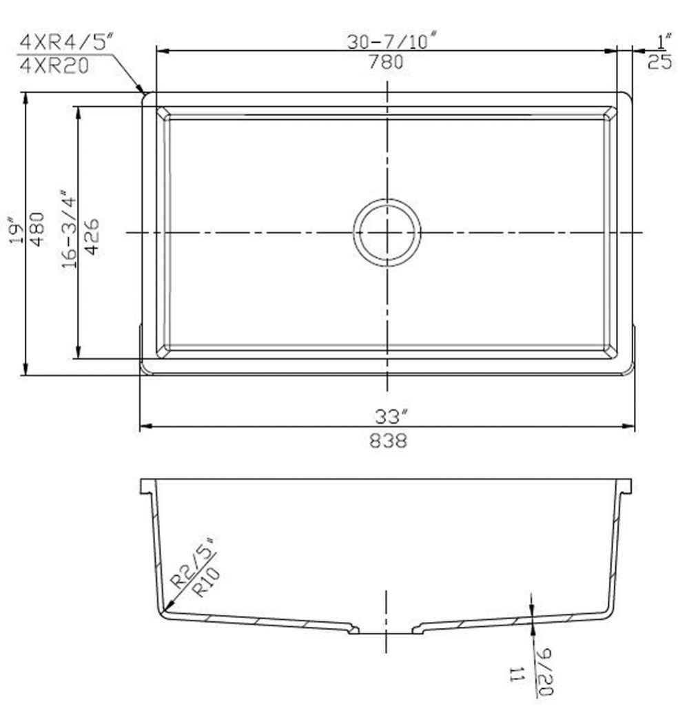 33-in. W CSA Approved White Granite Composite Kitchen Sink With 1 Bowl
