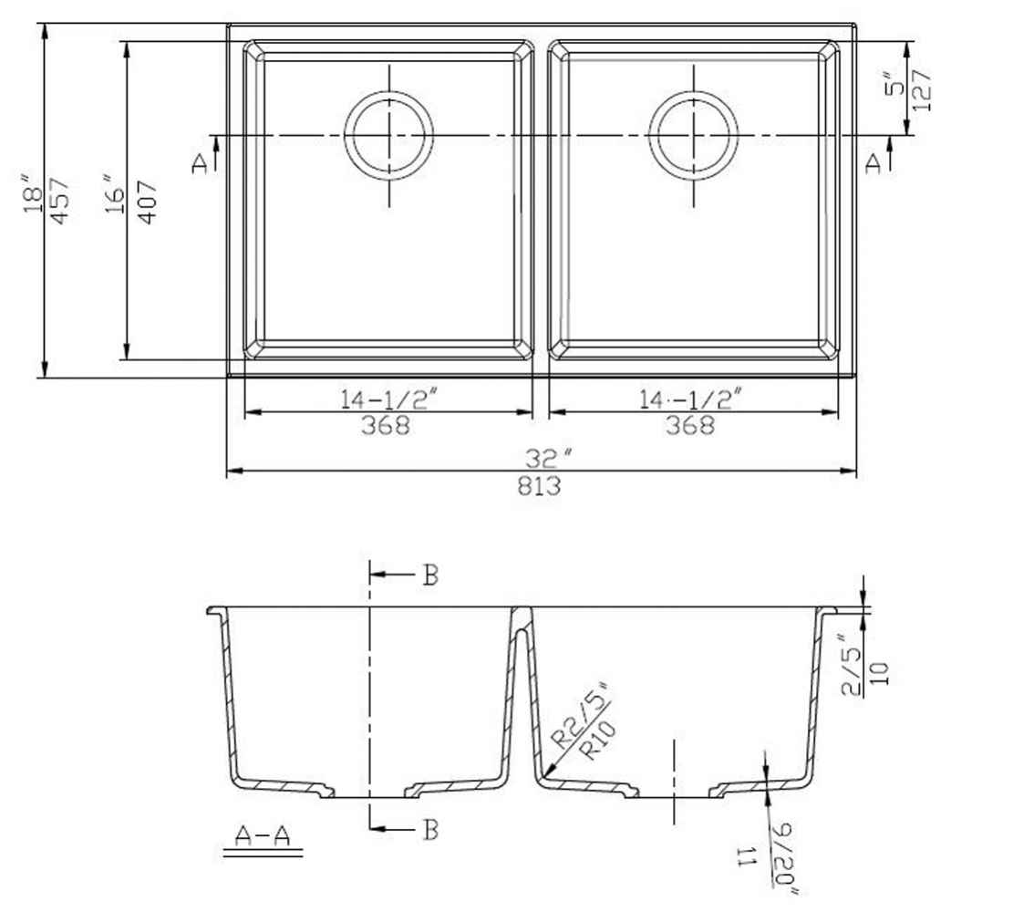32-in. W CSA Approved White Granite Composite Kitchen Sink With 2 Bowl