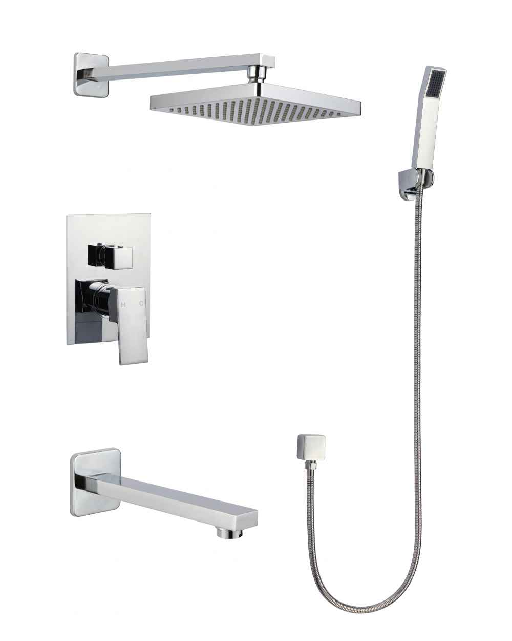 7.87-in. x 78.74-in. Shower Kit Chrome Stainless Steel
