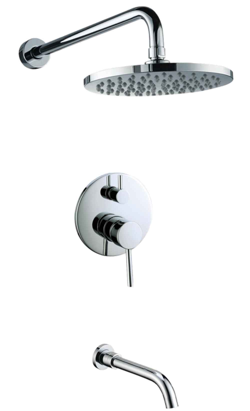 7.87-in. x 7.44-in. Shower Kit Chrome Stainless Steel