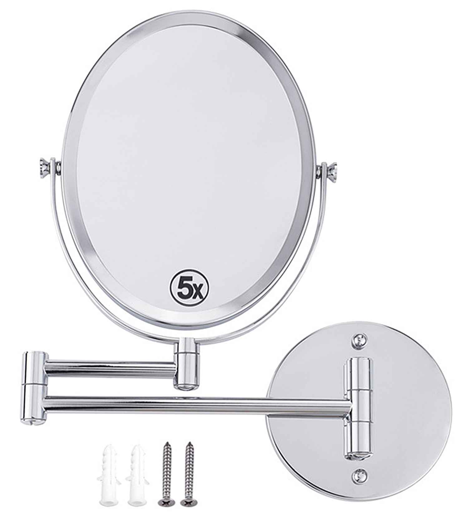 16.95-in. x 13-in. Stainless Steel Wall Mount Magnifying Mirror In Brushed Nickel