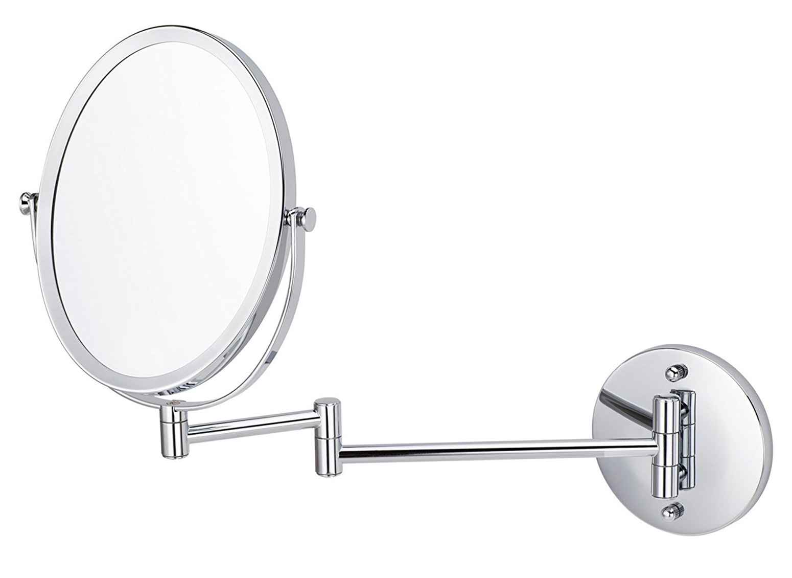 16.95-in. x 13-in. Stainless Steel Wall Mount Magnifying Mirror In Brushed Nickel