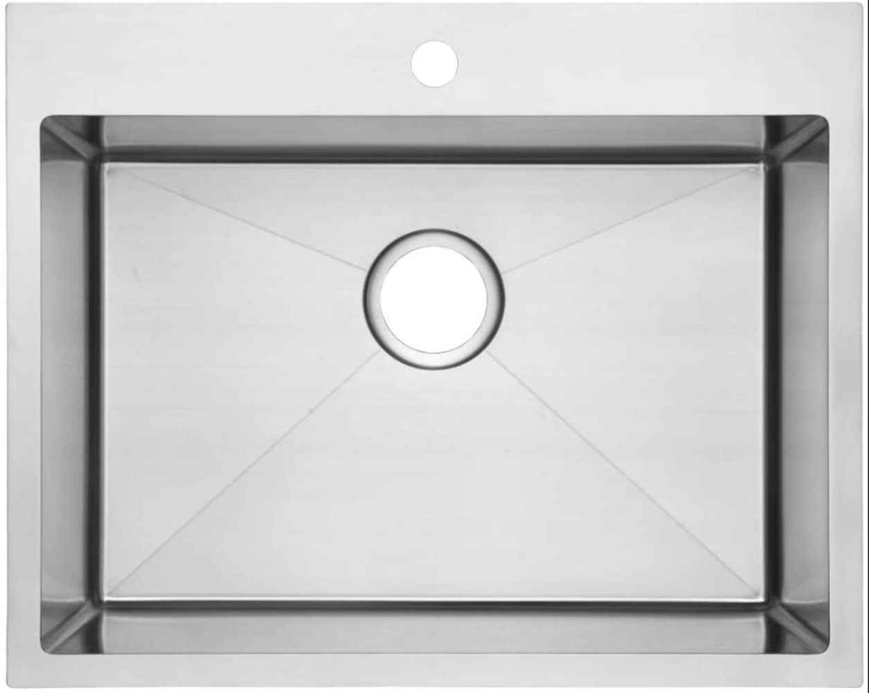 25-in. W CUPC Approved Brushed Nickel Laundry Sink With 1 Bowl And 18 Gauge