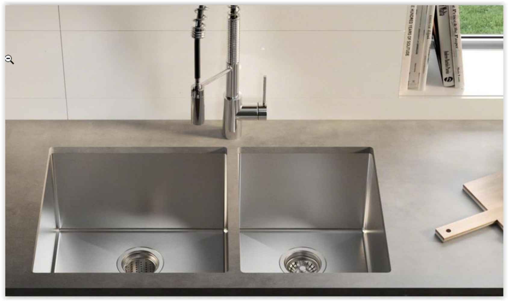 29-in. W Undermount Brushed Nickel Kitchen Sink Set For Deck Mount Drilling - Strainer Included