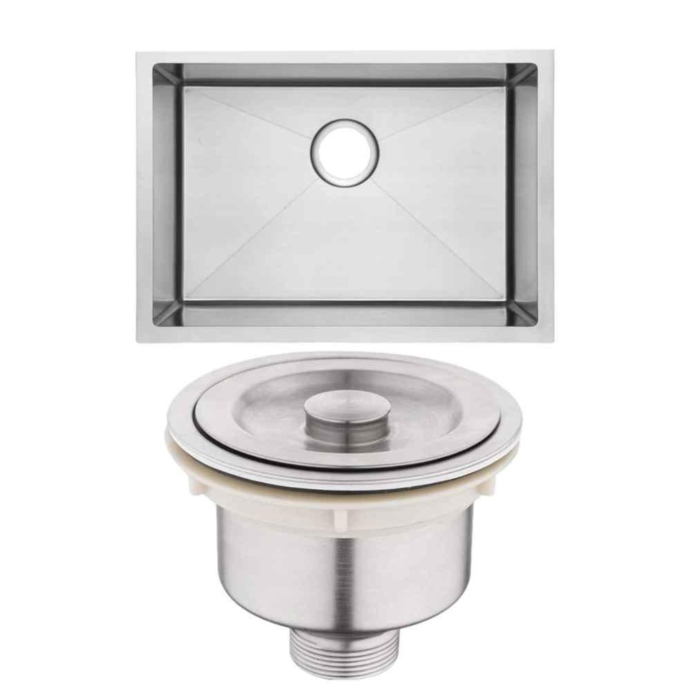 25-in. W Above Counter Brushed Nickel Kitchen Sink Set For 1 Hole Center Faucet - Strainer Included