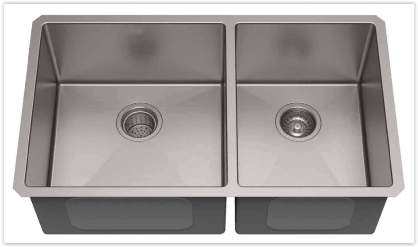 29-in. W Undermount Brushed Nickel Kitchen Sink Set For Wall Mount Drilling - Strainer Included
