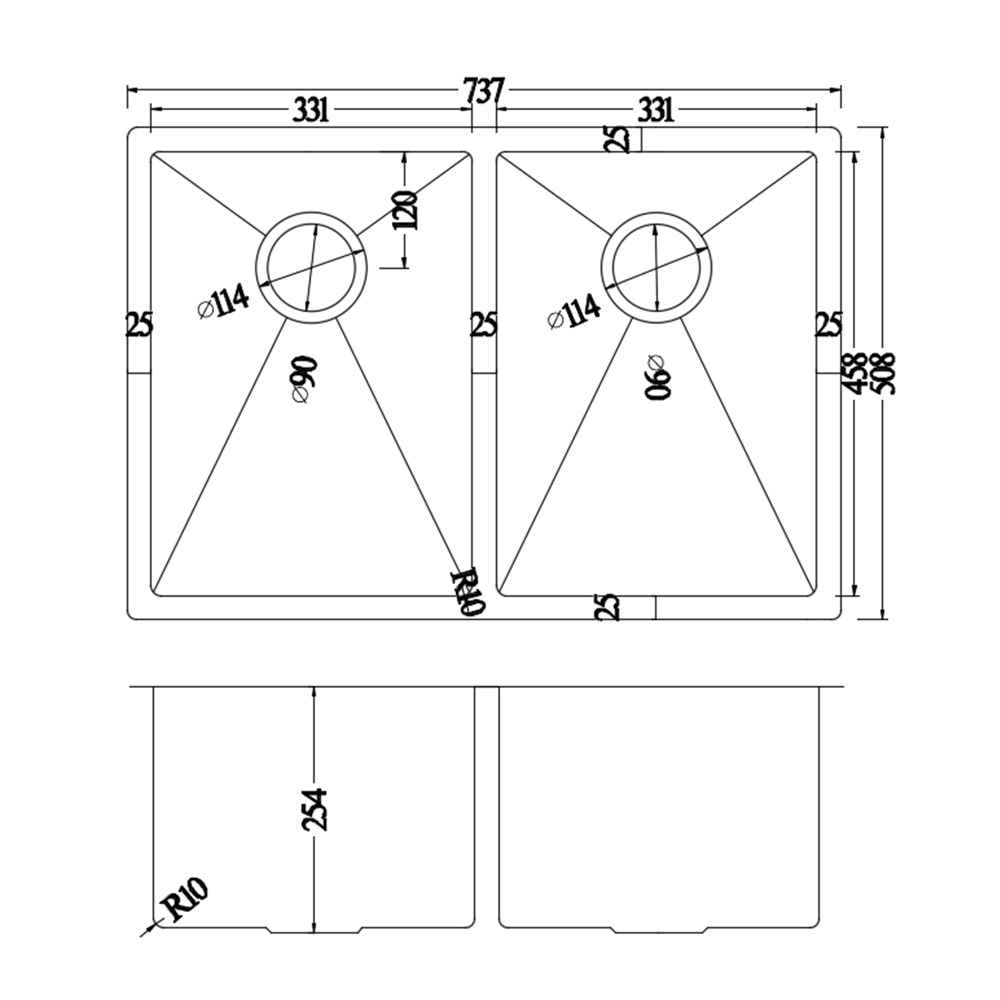 29-in. W Undermount Brushed Nickel Kitchen Sink Set For Wall Mount Drilling - Strainer Included