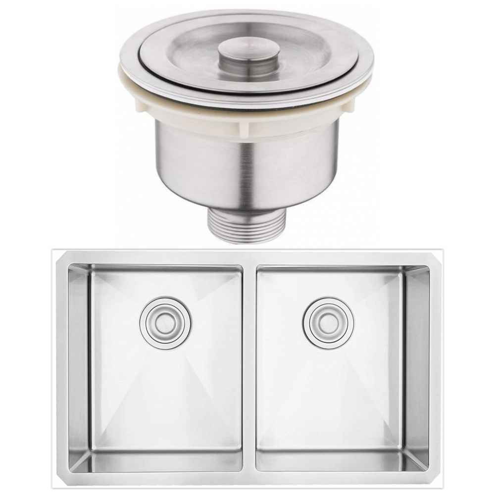 29-in. W Undermount Brushed Nickel Kitchen Sink Set For Wall Mount Drilling - Strainer Included