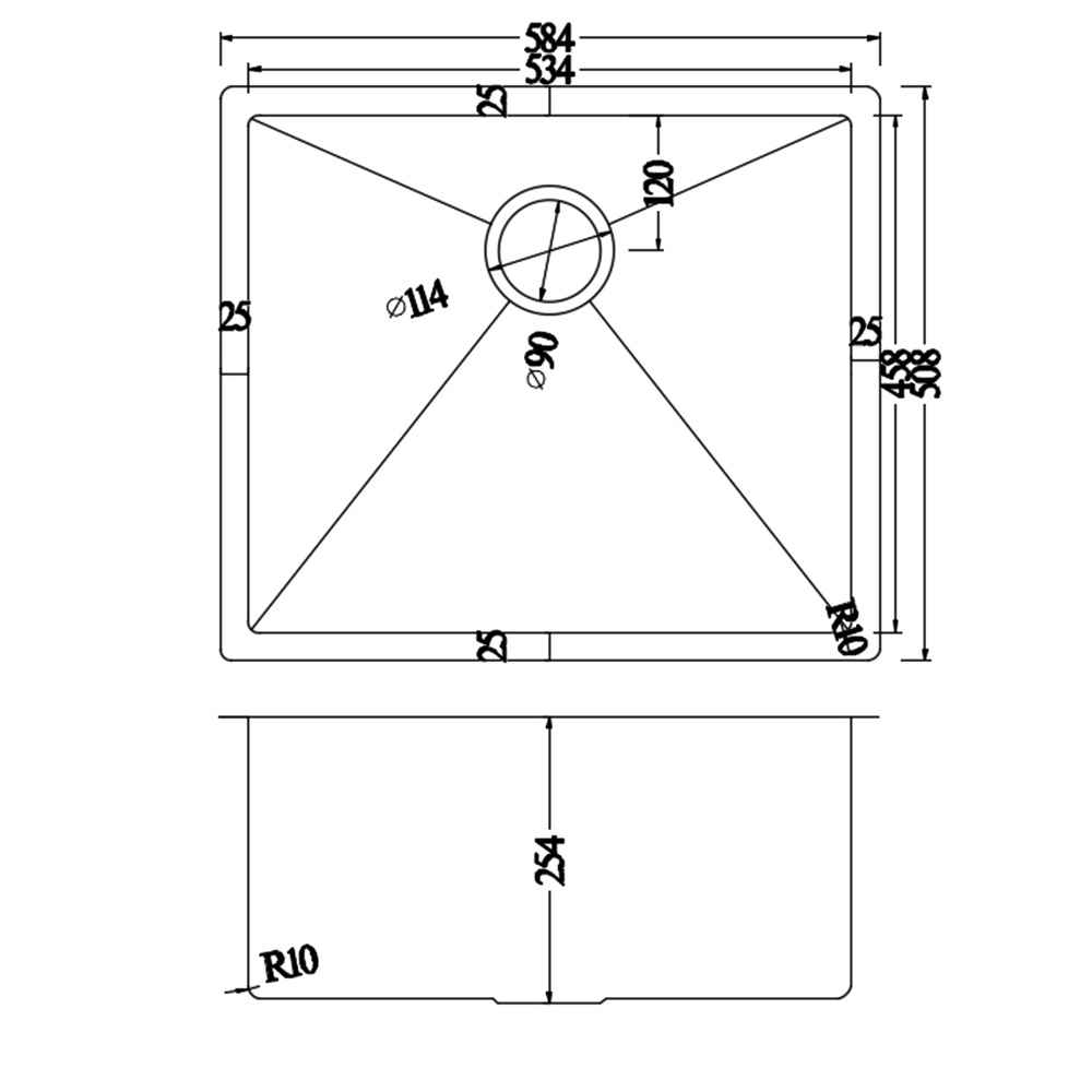 23-in. W Undermount Brushed Nickel Kitchen Sink Set For Wall Mount Drilling - Strainer Included