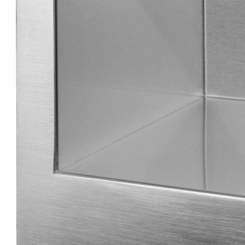 27-in. W Undermount Brushed Nickel Kitchen Sink Set For Wall Mount Drilling - Strainer Included