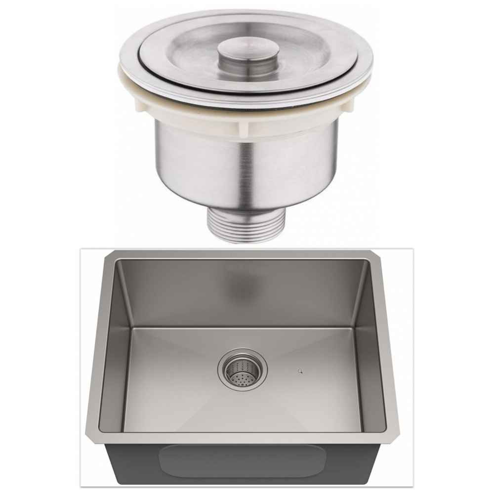 23-in. W Undermount Brushed Nickel Laundry Sink Set For Deck Mount Drilling - Strainer Included