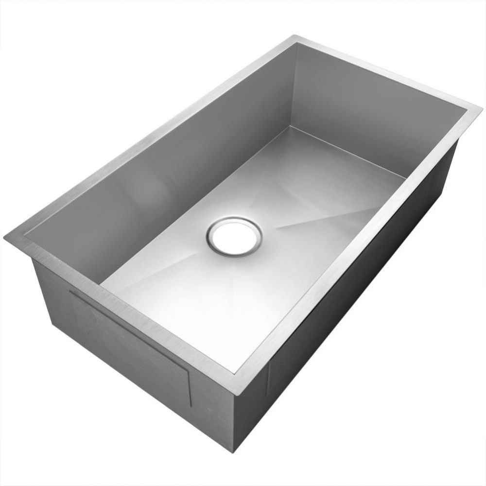 27-in. W Undermount Brushed Nickel Laundry Sink Set For Wall Mount Drilling - Strainer Included