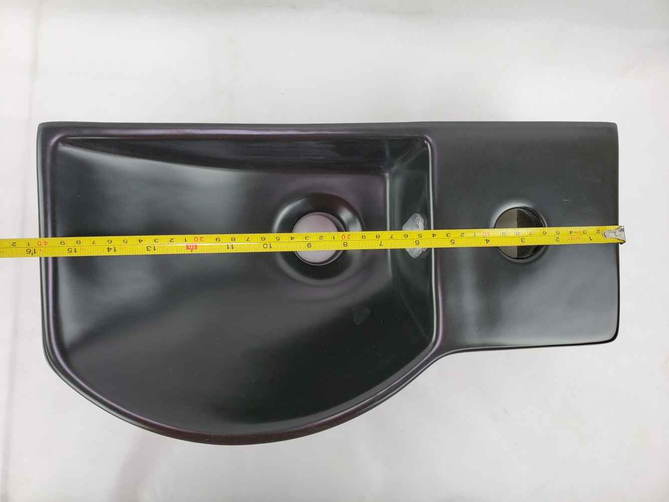 14.7-in. x 8.7-in. Rectangle Bathroom Vessel Sink Black Enamel Glaze