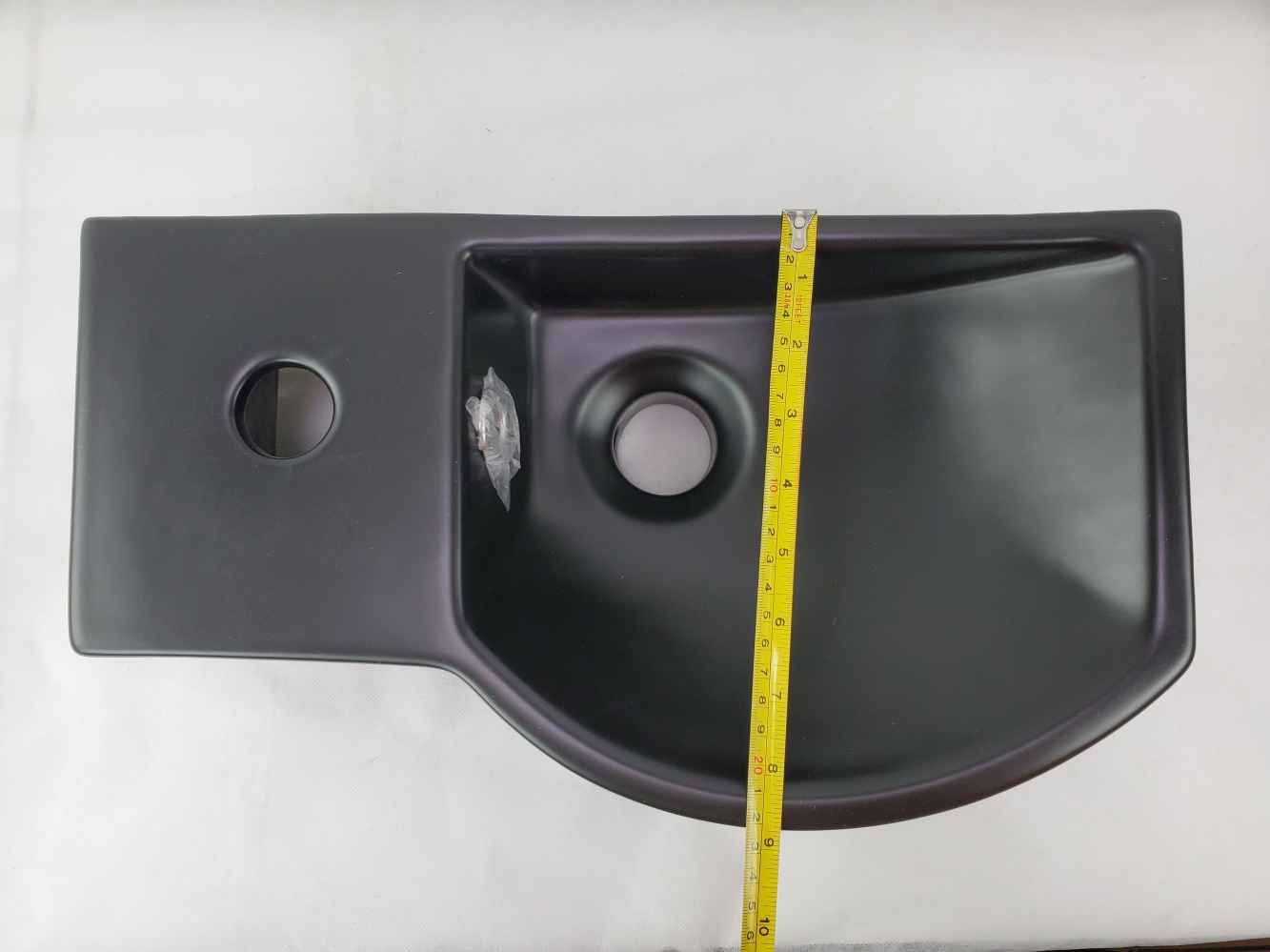 14.7-in. x 8.7-in. Rectangle Bathroom Vessel Sink Black Enamel Glaze