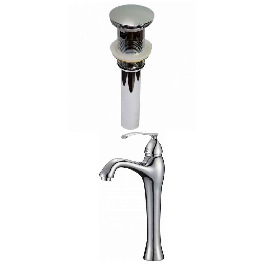 Deck Mount CUPC Approved Lead Free Brass Faucet Set In Chrome Color - Overflow Drain Incl.