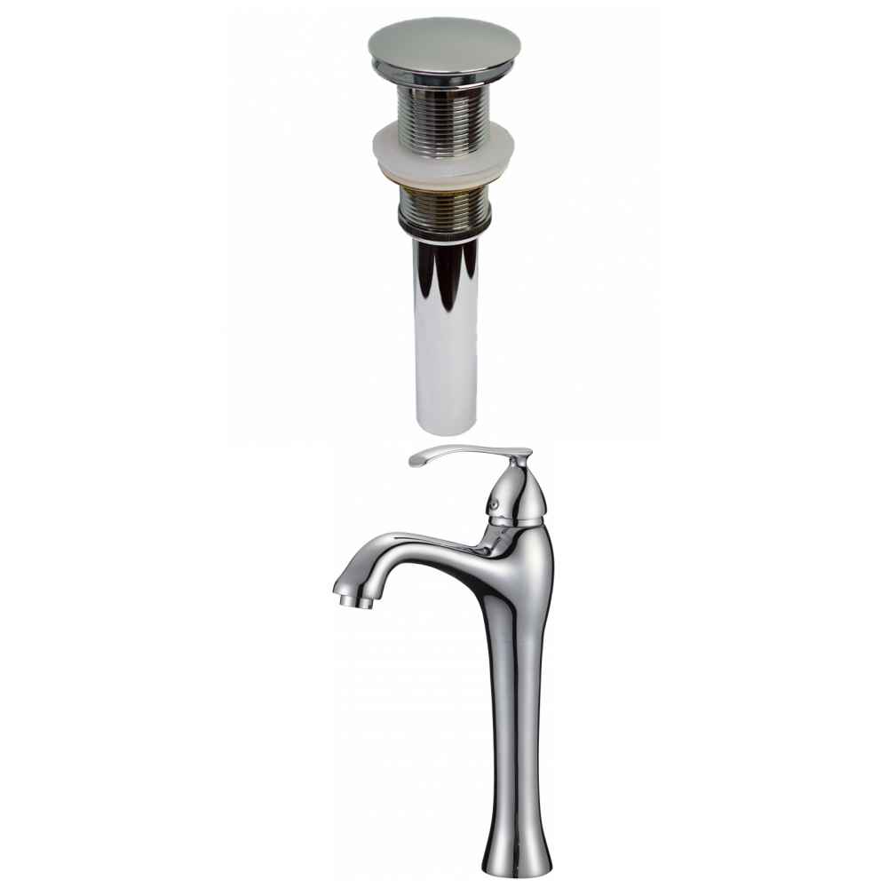 Deck Mount CUPC Approved Lead Free Brass Faucet Set In Chrome Color - Drain Incl.