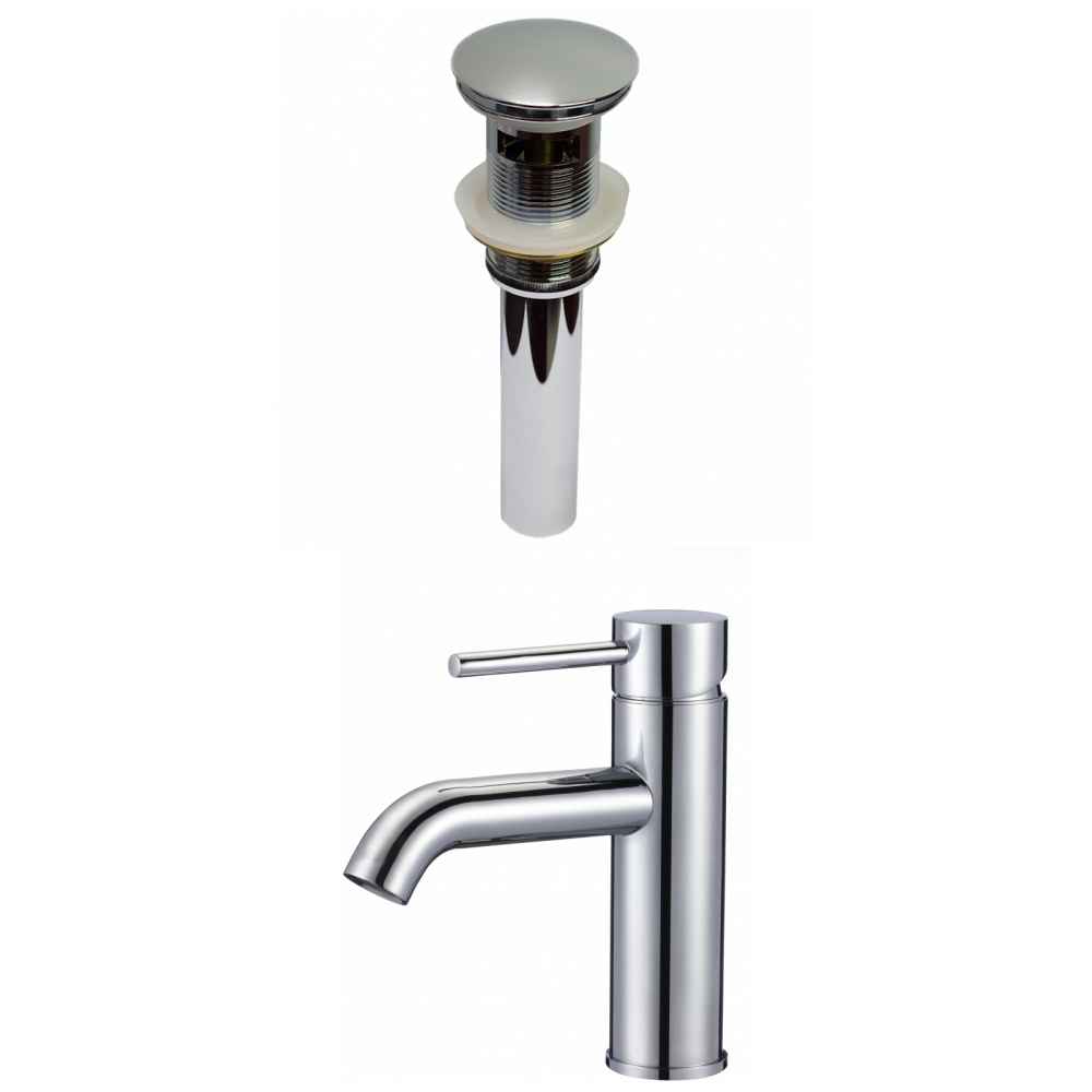 1 Hole CUPC Approved Lead Free Brass Faucet Set In Chrome Color - Overflow Drain Incl.
