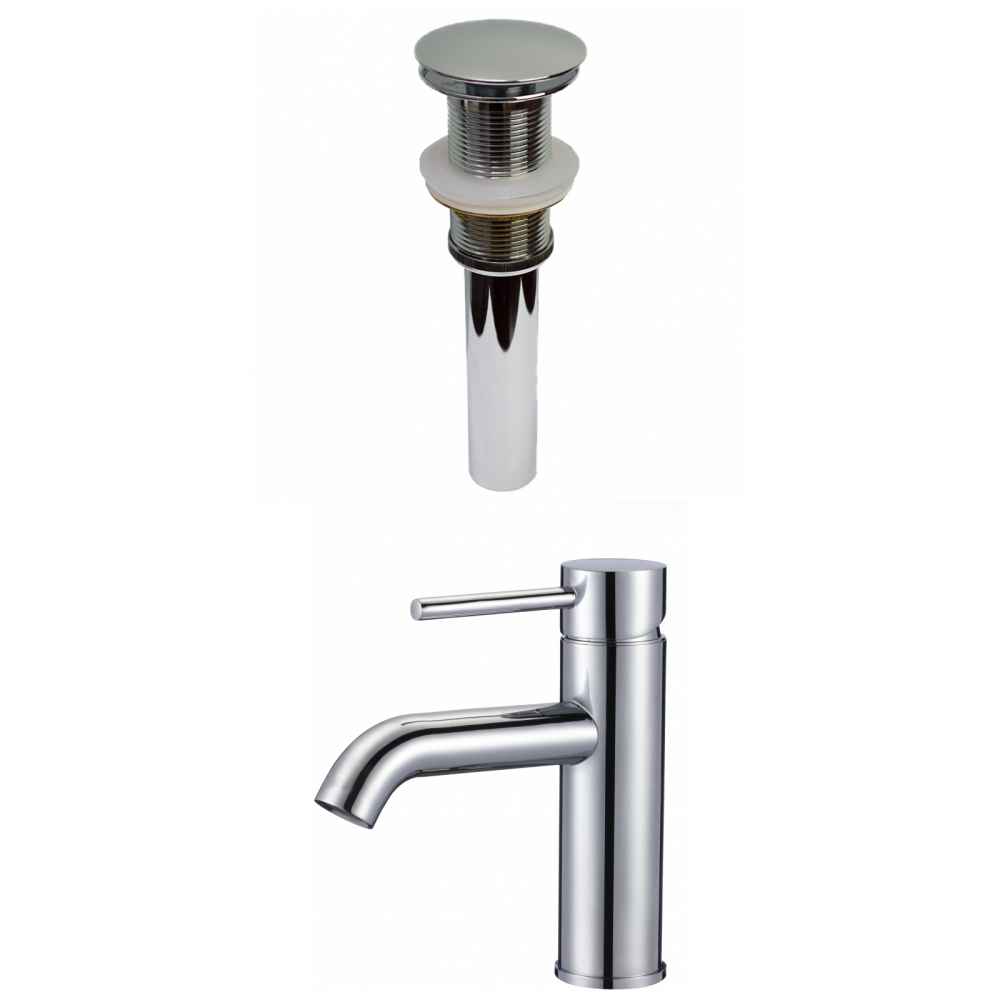 1 Hole CUPC Approved Lead Free Brass Faucet Set In Chrome Color - Drain Incl.