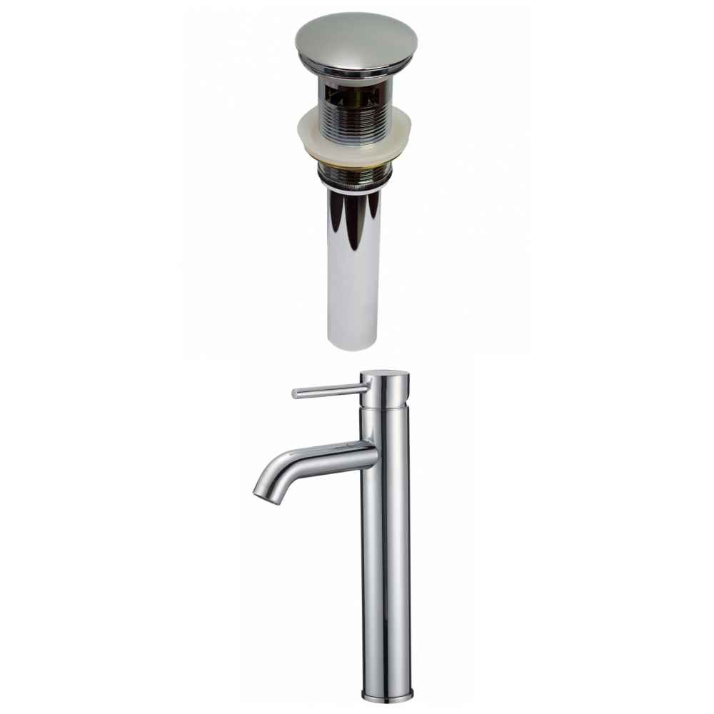 Deck Mount CUPC Approved Lead Free Brass Faucet Set In Chrome Color - Overflow Drain Incl.