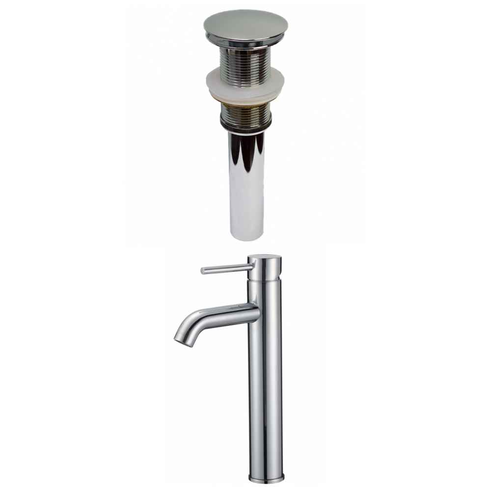 Deck Mount CUPC Approved Lead Free Brass Faucet Set In Chrome Color - Drain Incl.